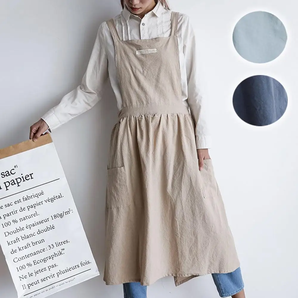 

Kitchen Apron Cooking Pocket Coffee Shops Gardening Waiter Woman Adult Bib Aprons Cleaning Aprons Washable Bar Cafe