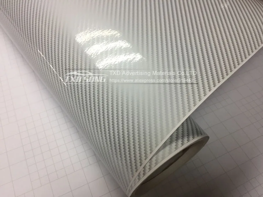 Белая 2d наклейка из углеродного волокна 10/20/30/40/50/60X127CM/Лот ультраглянцевая