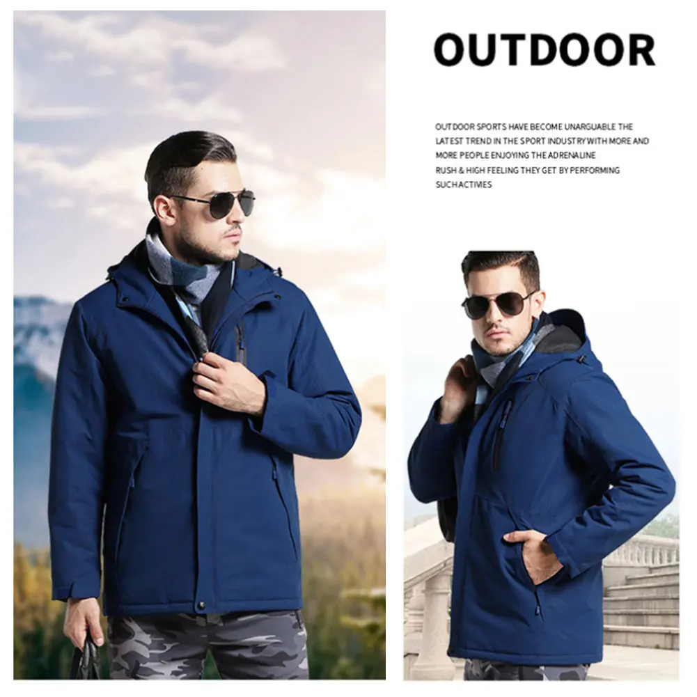 Хлопковые куртки с подогревом через USB водонепроницаемая ветровка для активного