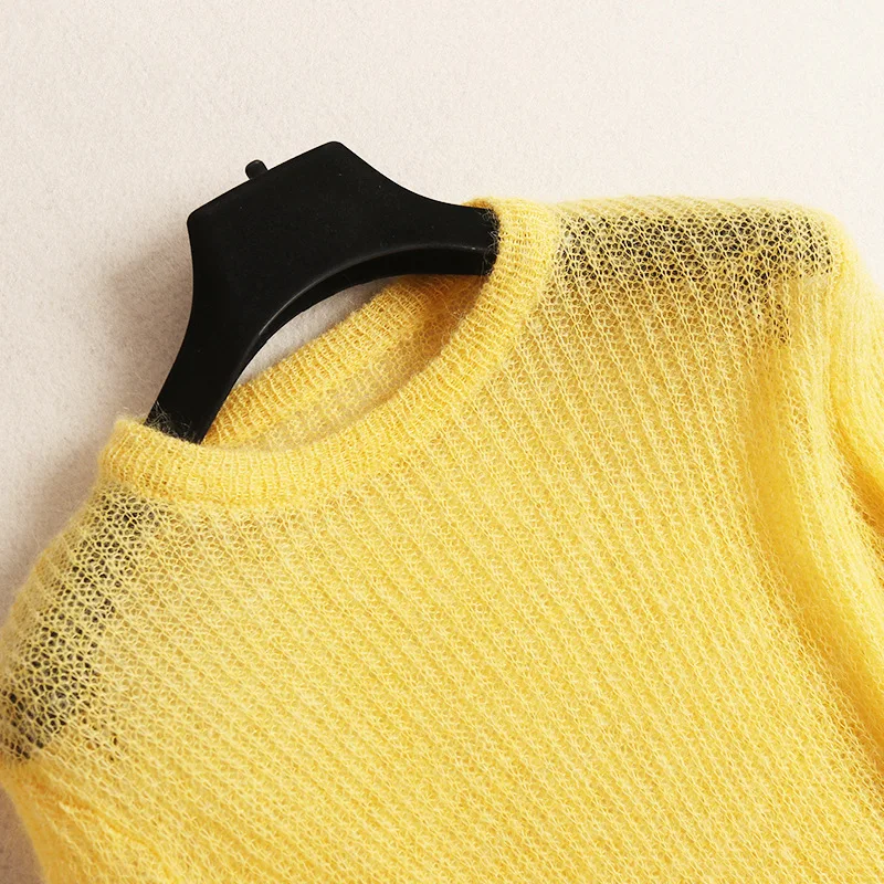 Women winter sweater mohair knitted pullovers+ goemtric print penscil skirt suit office elegant two piece set yellow