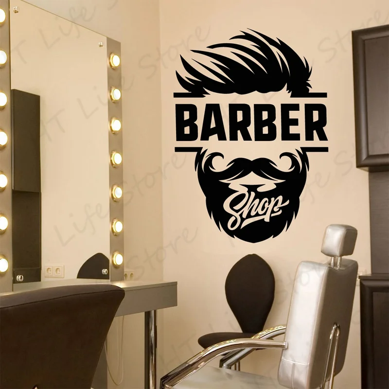 

Barber Shop Wall Sticker Hair Salon Decal Haircut Stickers Hairdressing Decals Hair Salon Poster Mural Vinyl Decor CC28