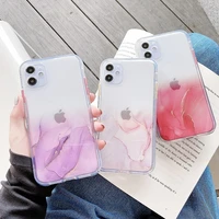 marble transparent phone case for iphone 11 pro xs max 12 mini 7 8 plus x xr clear shockproof full protective back cover fundas