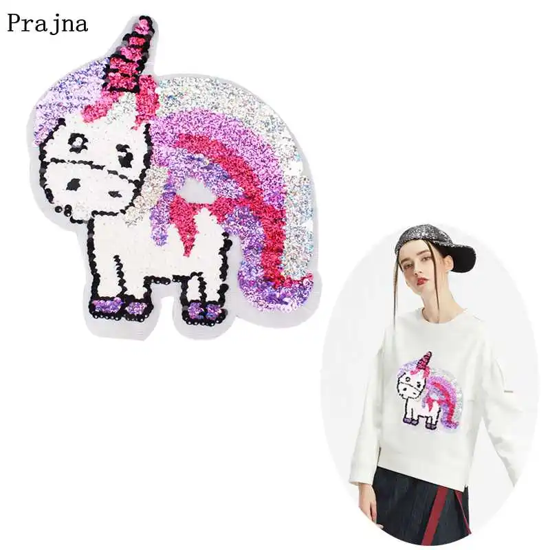 Нашивки Prajna в стиле хиппи с единорогом меняющие цвет волшебные Радужные Блестки