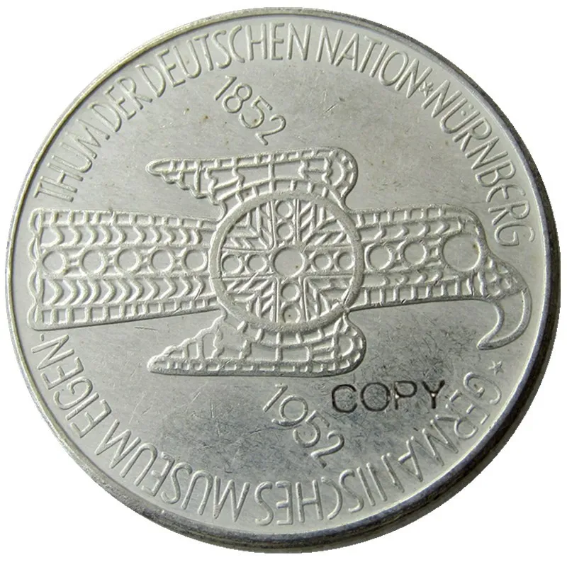 Германия серебро 5 Deutche Mark 1952D Посеребренная Имитация монеты - Color: NEW COLOR