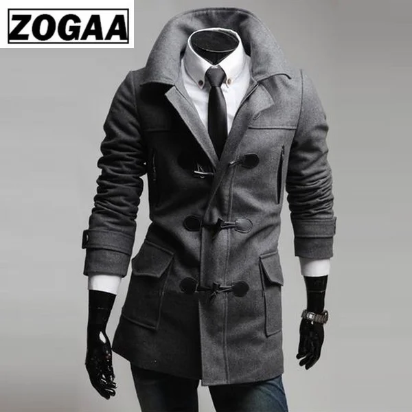 Серая Съемная шляпа модная мужская повседневная крутая куртка средней длины на