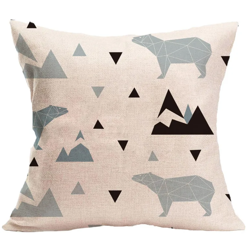 2pcs christmas fresh pattern cotton linen seat cushion soft cute cartoon lumbar square home sofa store car bedromm pillowcase | Дом и сад