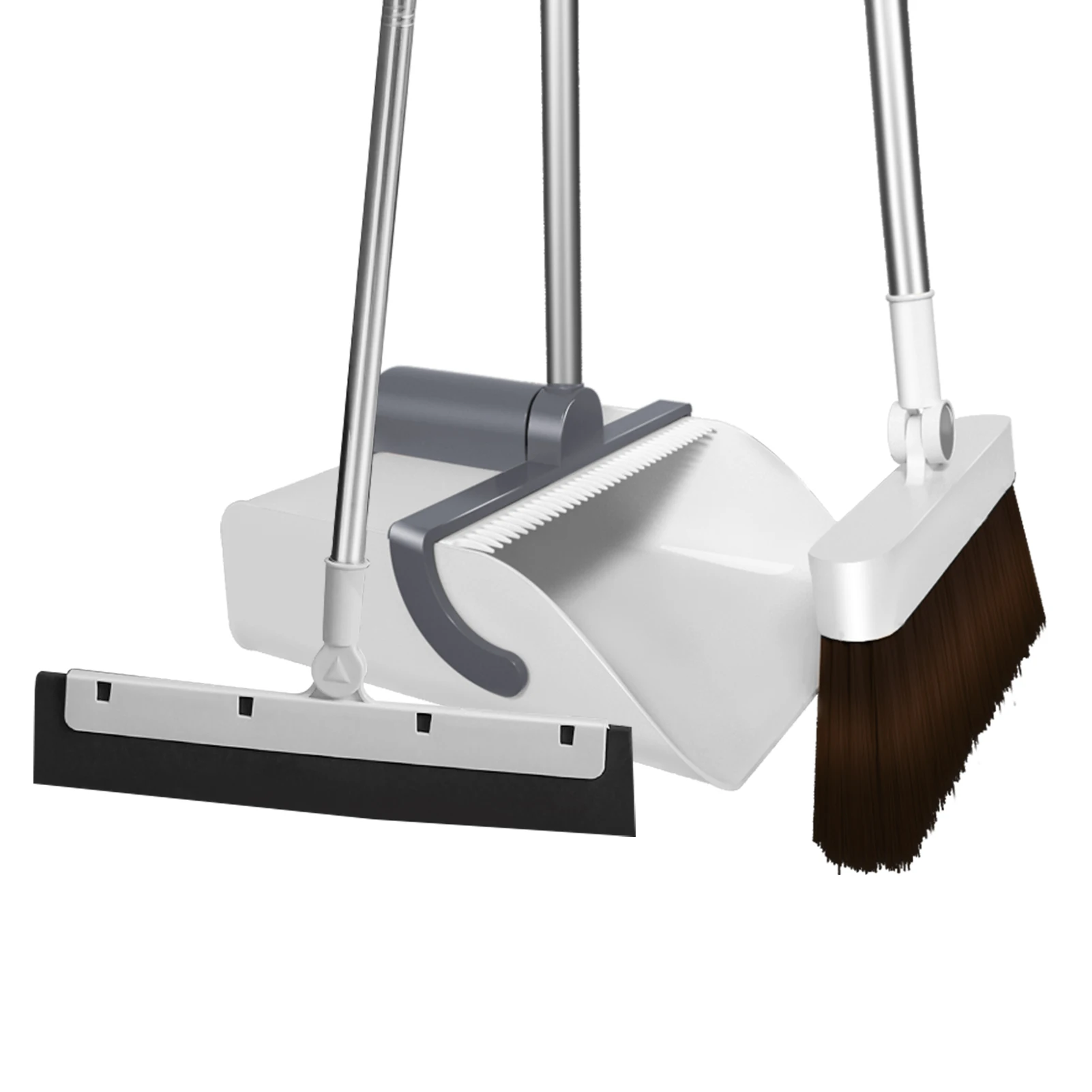 

Kitchen With Brush Combo Stand Up Broom Dustpan Set Home Floor House Sweeping Stainless Steel Rod Dust Remove Indoor Long Handle