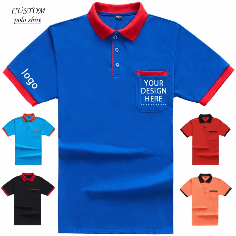Мужская рубашка-поло с вышивкой на заказ Классическая индивидуальным текстом и