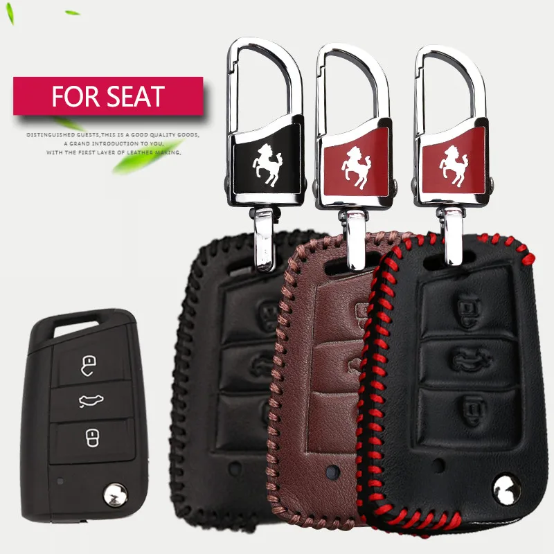 Чехол для автомобильного ключа из натуральной кожи чехол Seat Ibiza FR Leon MK3 1M Arona Toledo