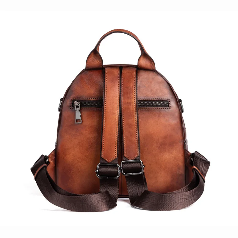 Женский рюкзак из натуральной кожи школьный ранец для девочек в стиле ретро