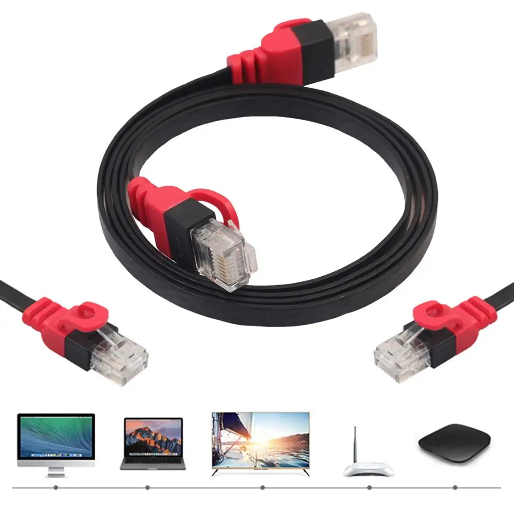 1 м/2 м RJ45 CAT6 Ethernet сетевой LAN кабель Плоский UTP патч-маршрутизатор для ПК ноутбука