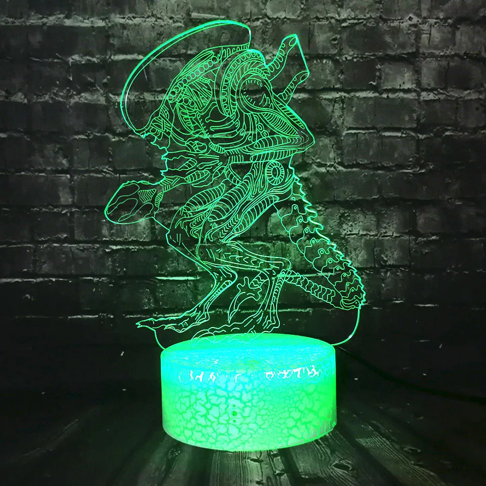 Пришелец марсианин лампа 3D оптический СВЕТОДИОДНЫЙ Ночник светильник для декора