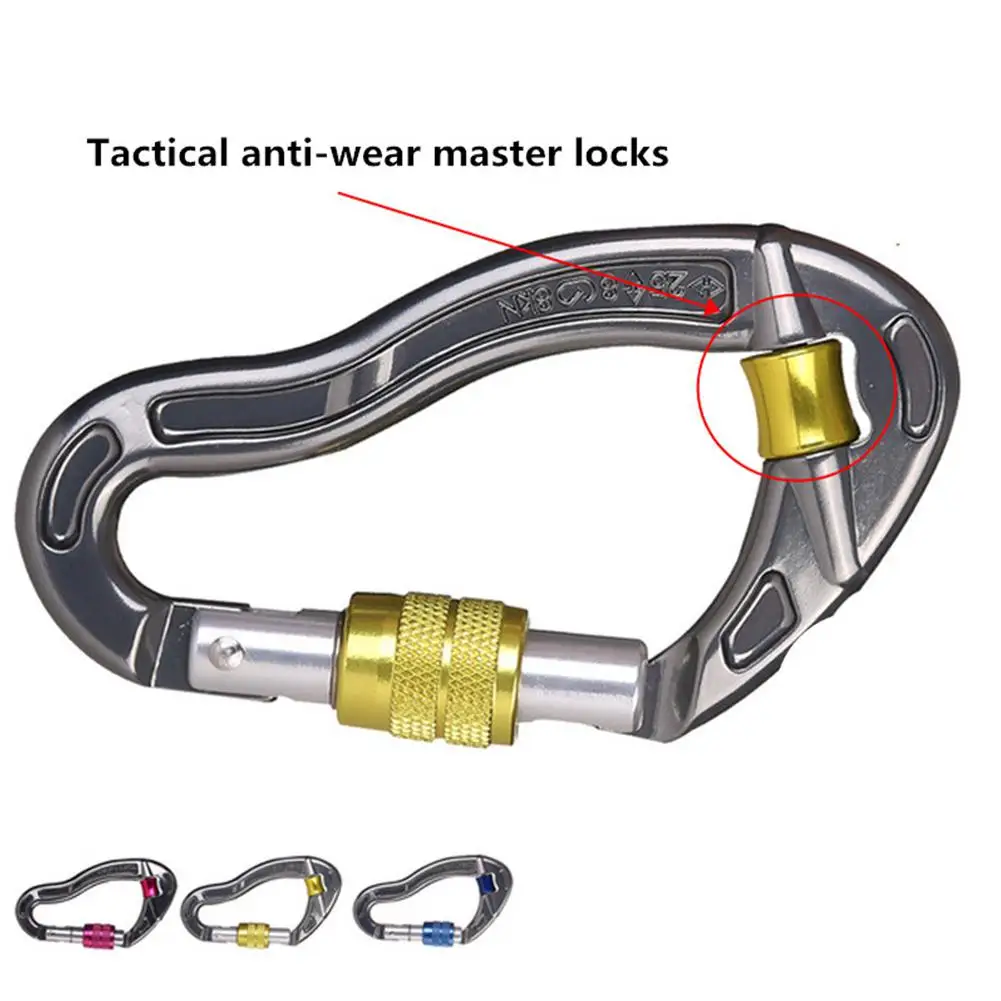 Скалолазание противоскользящая веревка главный замок Рыба Форма Карабин Зажим