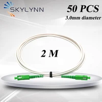 50 pcscarton 2 meter scapc sm fiber optic patch cord 3 0mm diameter white milky lszh jacket optical fiber jumper