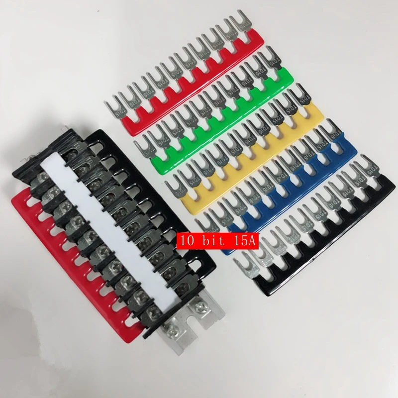 1 шт. TD1510 короткий Перемычка короткий зажим 10 цифр 15A Клеммная полоса красный черный
