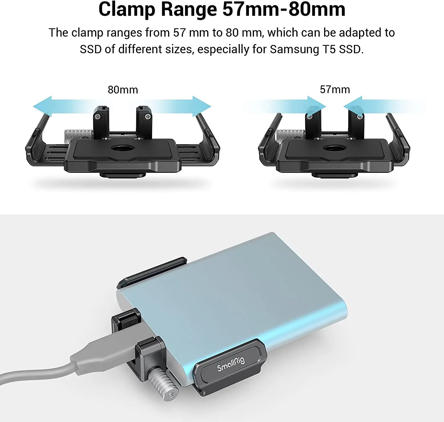 Крепление SmallRig T5/T7 SSD для BMPCC 6K PRO Samsung совместимое с Cage Pro 3272 | Электроника