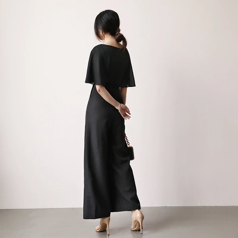 Комбинезоны прямого силуэта однотонный повседневный комбинезон с высокой