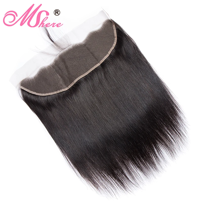 MShere человеческие волосы пучки с закрытием прямые кружева фронтальное Закрытие
