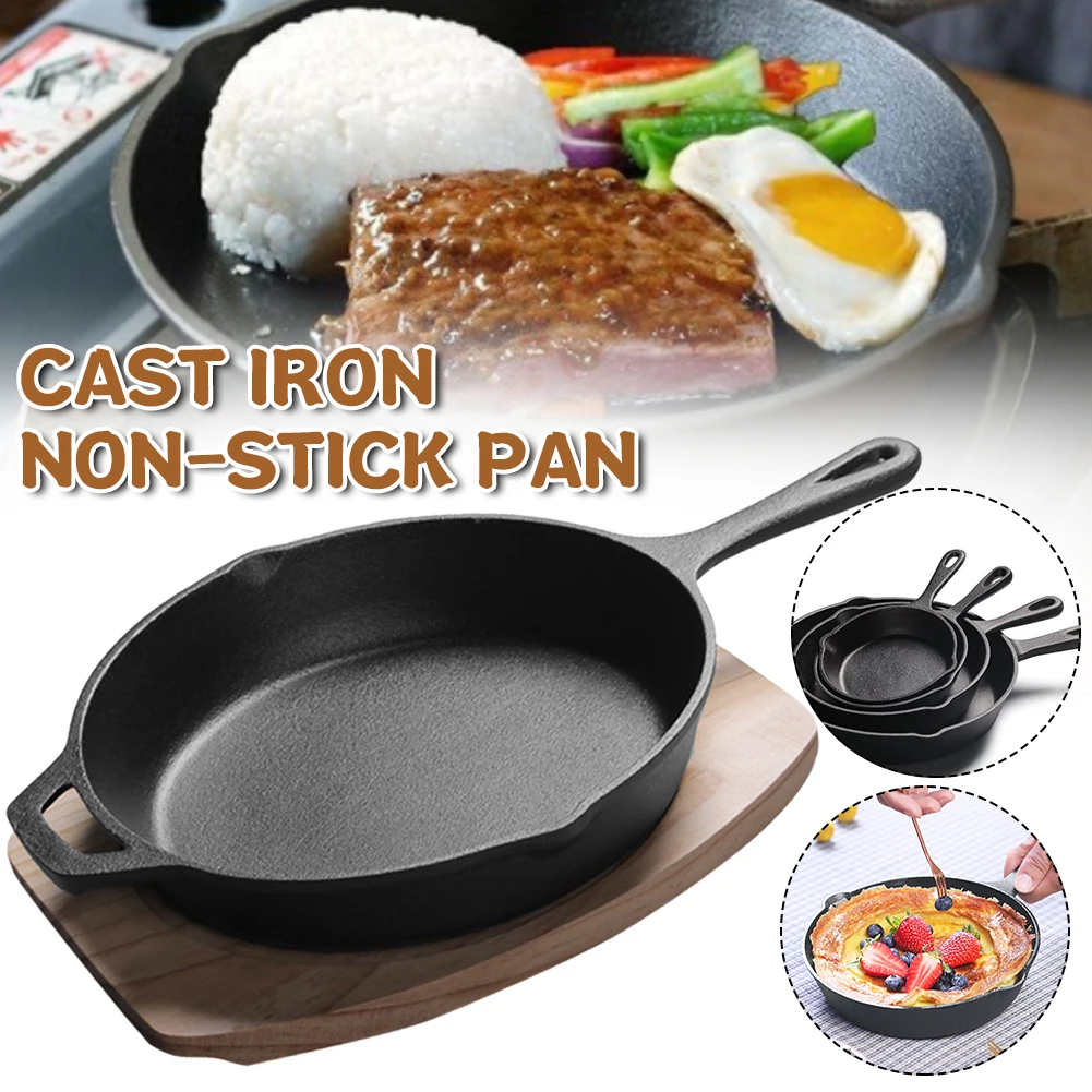

Cast Iron Non-stick 14/16/20CM Skillet Frying Pan for Gas Induction Cooker Egg Pancake Pot Kitchen&Dining Tools Cookware New