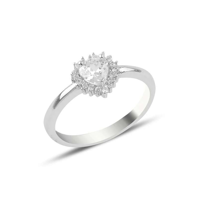 

Серебряное обручальное кольцо Silverlina с сердцем из циркония