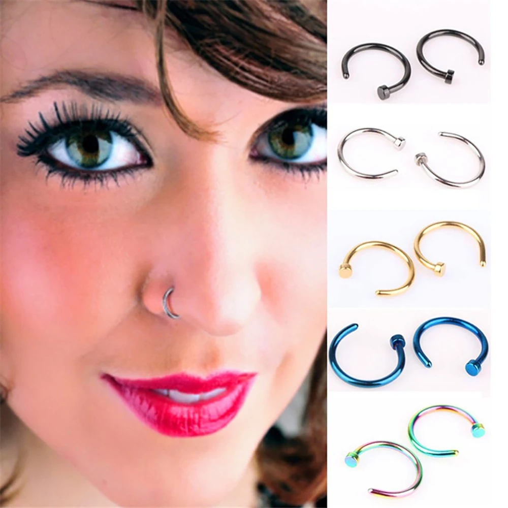 

10pcs U Shaped Fake Nose Ring Hoop Septum Rings Stainless Steel Nose Lip Rings Unisex Fake Piercing Oreja Piercing Jewelry 2020