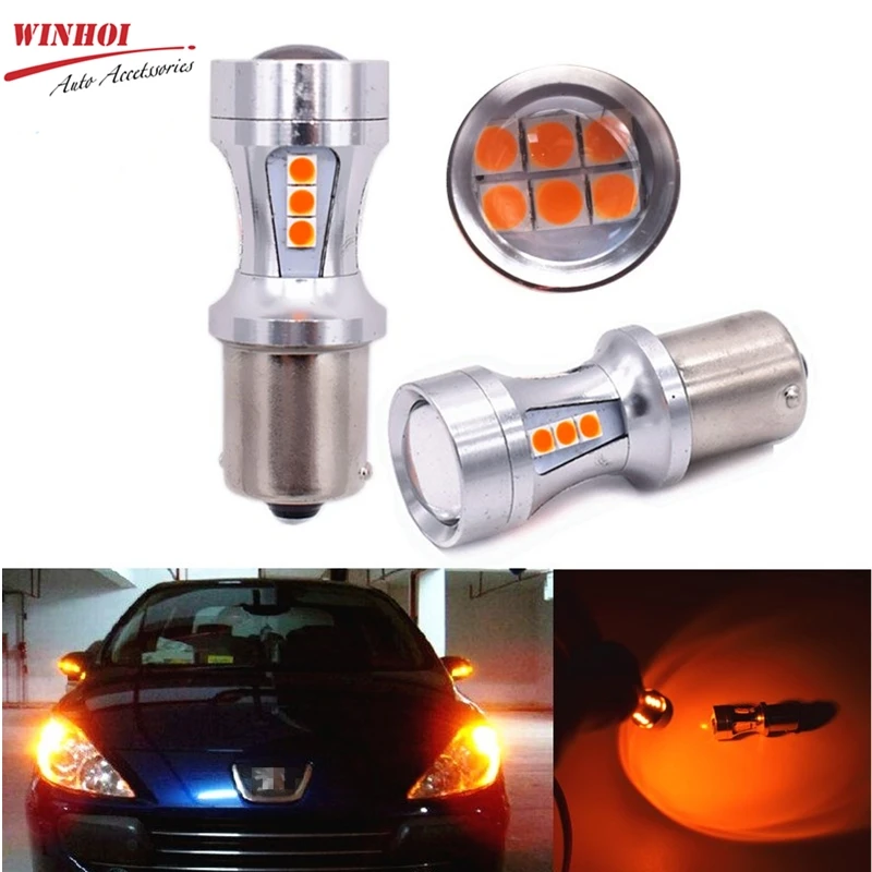 Светодиодный светильник сигнала поворота для автомобиля BA15S 1156 S25 P21W 3030 18SMD 6000k DRL