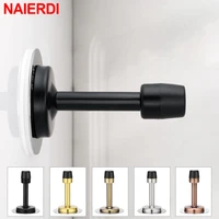 naierdi stainless steel door stops wall mounted door stopper rubber holder catch floor fitting with screws bedroom home hardware