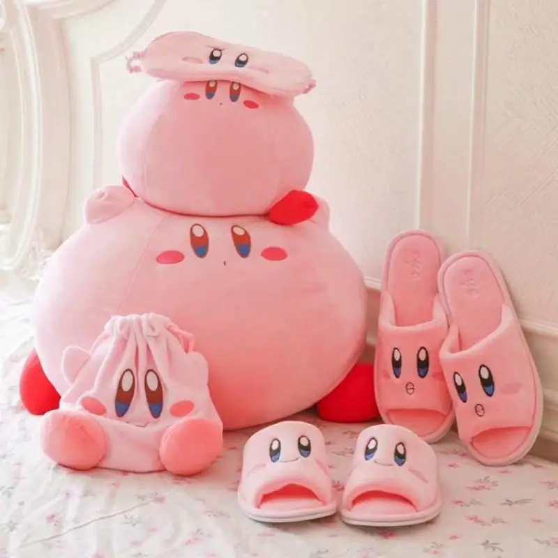 

Kawaii Star Kirby Cartoon Plush Doll Pillow Doll Cute Home Slippers Drawstring Pocket Eye Mask Halloween Boy Girl Gift