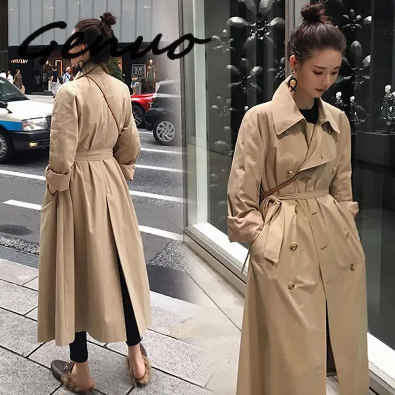 

Тренчкот женский Повседневный с поясом, на весну-осень