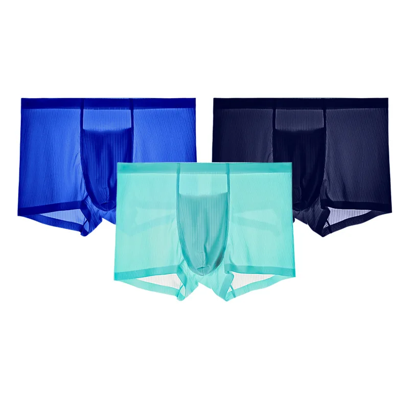 

BOBTXS 3PCS BOBTXS 3PCS Men's Underpants Mens Boxer Shorts Trend Sexy Breathable Shorts Thin Mens Ice Silk Seamless Underwear