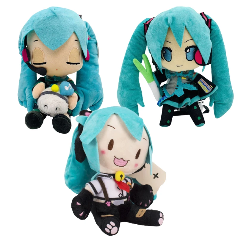 

Плюшевая кукла Хатсуне Мику, японское аниме мультяшное плюшевое игрушка, кавайная мягкая плюшевая детская подушка для дивана, украшение, по...