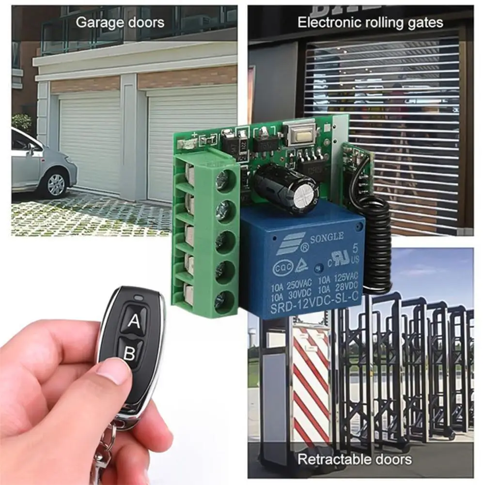 

433 Mhz Universal Wireless Remote Control Switch DC Relay Transmitter RF Electronic Module Lock 1CH 12V Control and Diy Rec P0L2