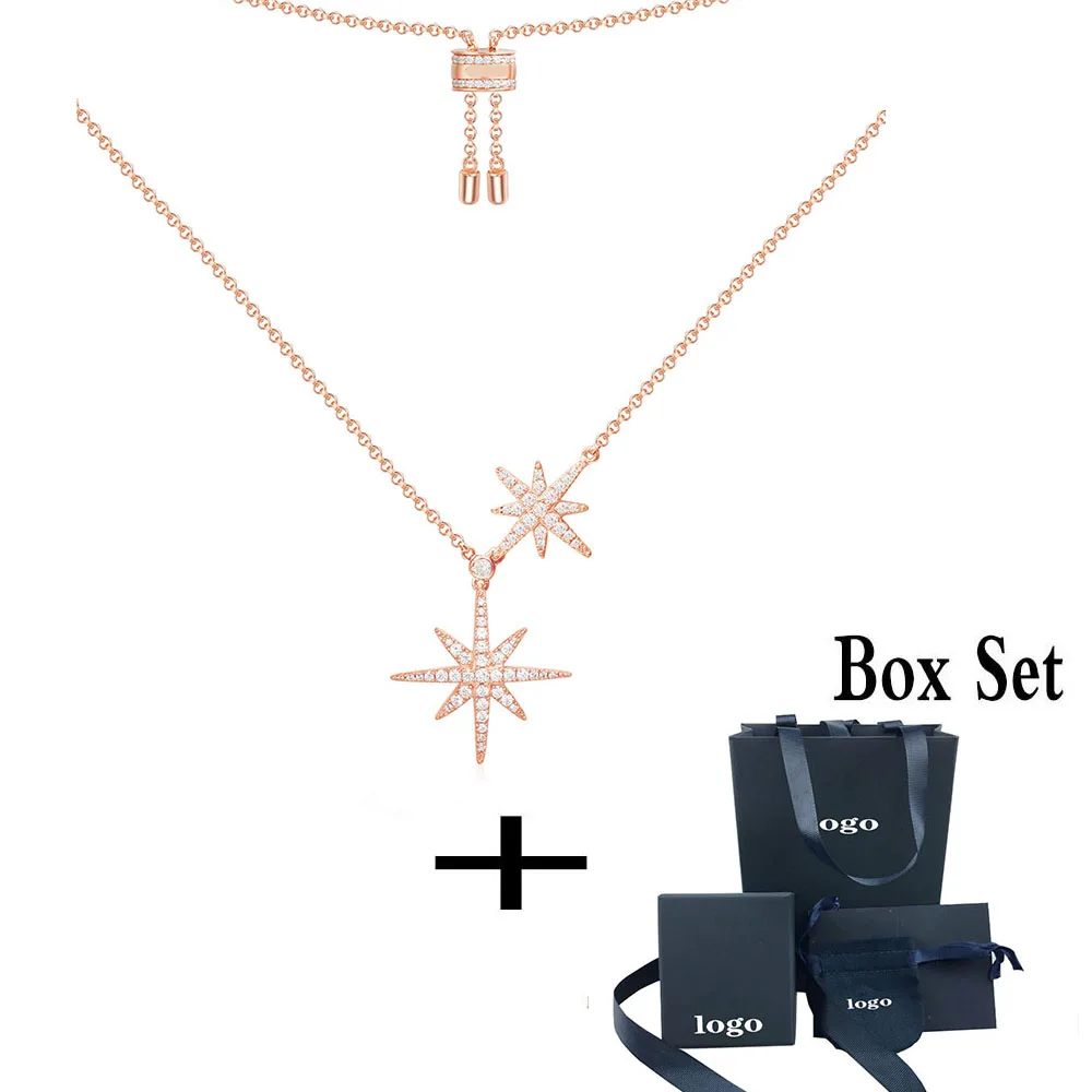 Ожерелье из розового золота с метеоритами 2020|Ожерелья| |