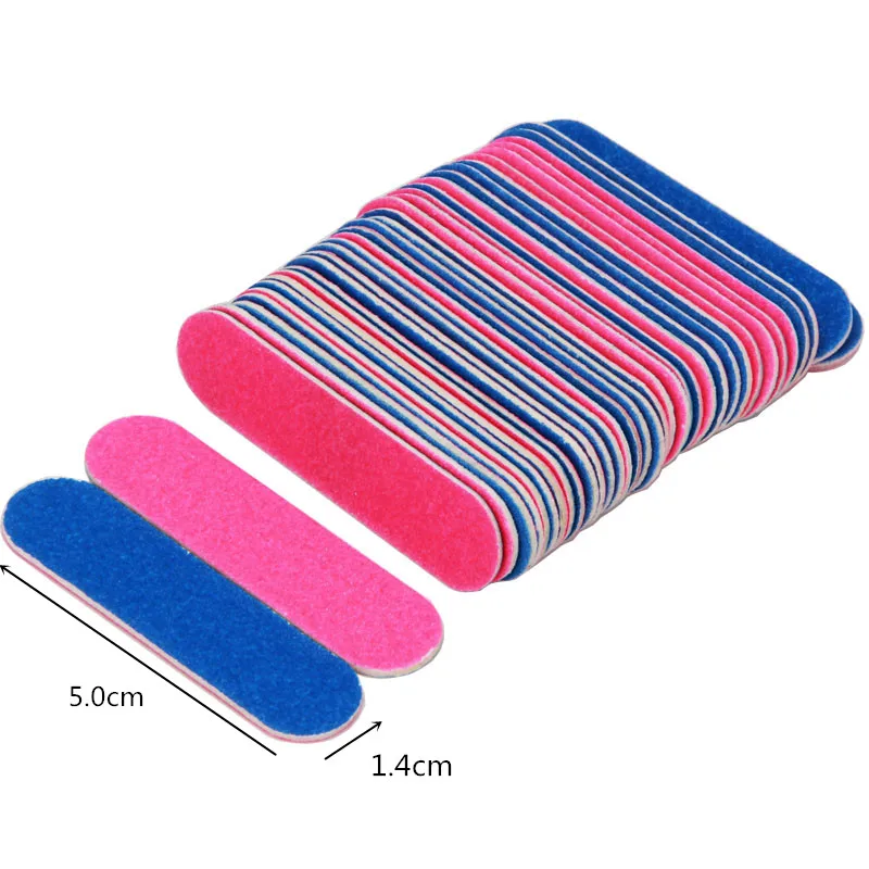 Мини-пилка для ногтей зернистость 500 шт./упак. двухсторонняя пилка розовая синяя