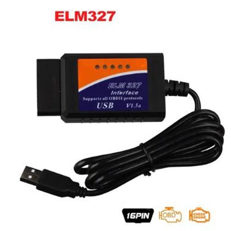 Автомобильный диагностический USB-кабель ELM327 зеленый USB V1.5 поддерживает все