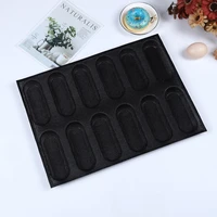 hot dog bun mold silicone baguette loaf mould non stick sandwich perforated baking forms
