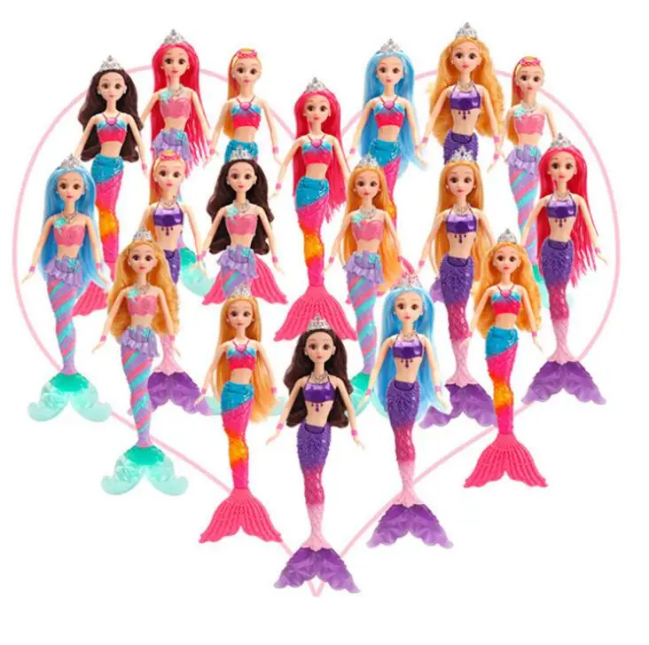 Кукла русалка с радужными огнями игрушка для девочек подарок на день рождения