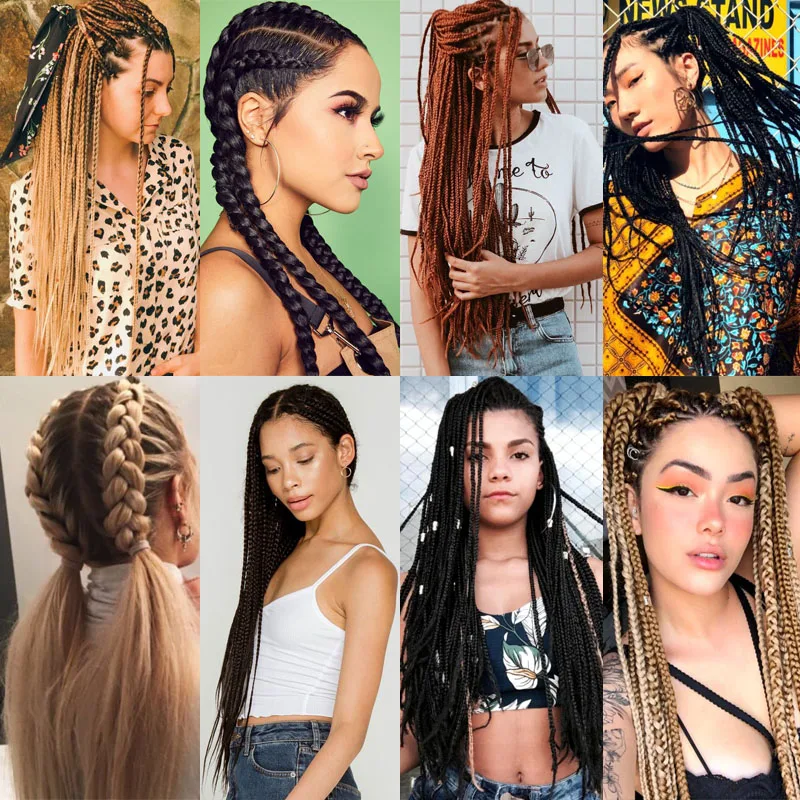 

WERD 26 Inch Natural Synthetic Braided Braid Wholesale High Fiber Heat-Resistant Braided Hair Bundle Hair Extension Big Braid