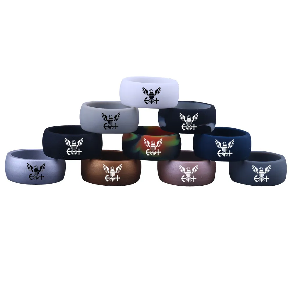 Мужские Кольца На заказ силиконовые кольца в морском стиле США гибкие спортивные