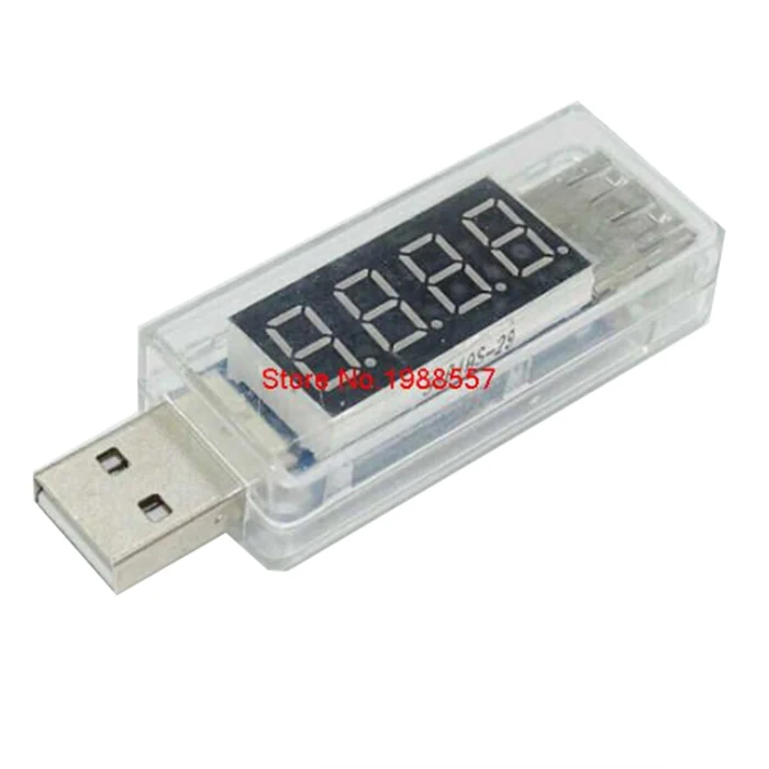 1 шт. двойной USB Мобильный вольтметр тестер Мобильная мощность прозрачный