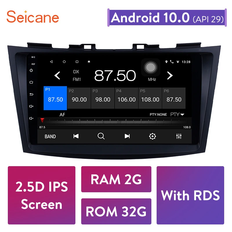 

Seicane 9 inch Android 10.0 2.5D IPS Car Radio GPS Navigation Multimedia Player for SUZUKI SWIFT 2011 2012 2013 Audio Stereo
