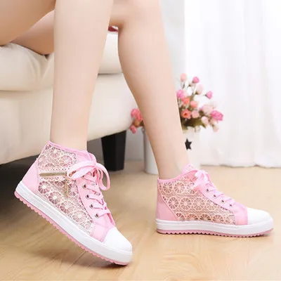 Женская обувь летняя повседневная парусиновая с вырезами дышащая на плоской