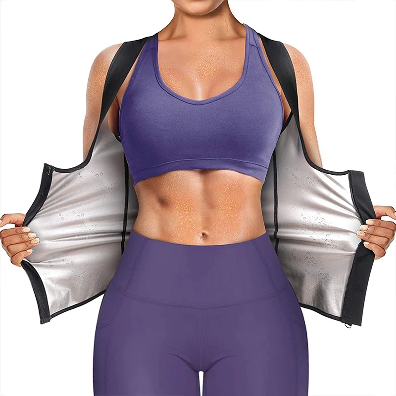 skims shapewear Women Sauna Shaper Vest Thermo Sweat Shapewear Tank Top Slimming Vest Waist Trainer Corset Gym Fitness Hot Workout Zipper Shirt maidenform shapewear