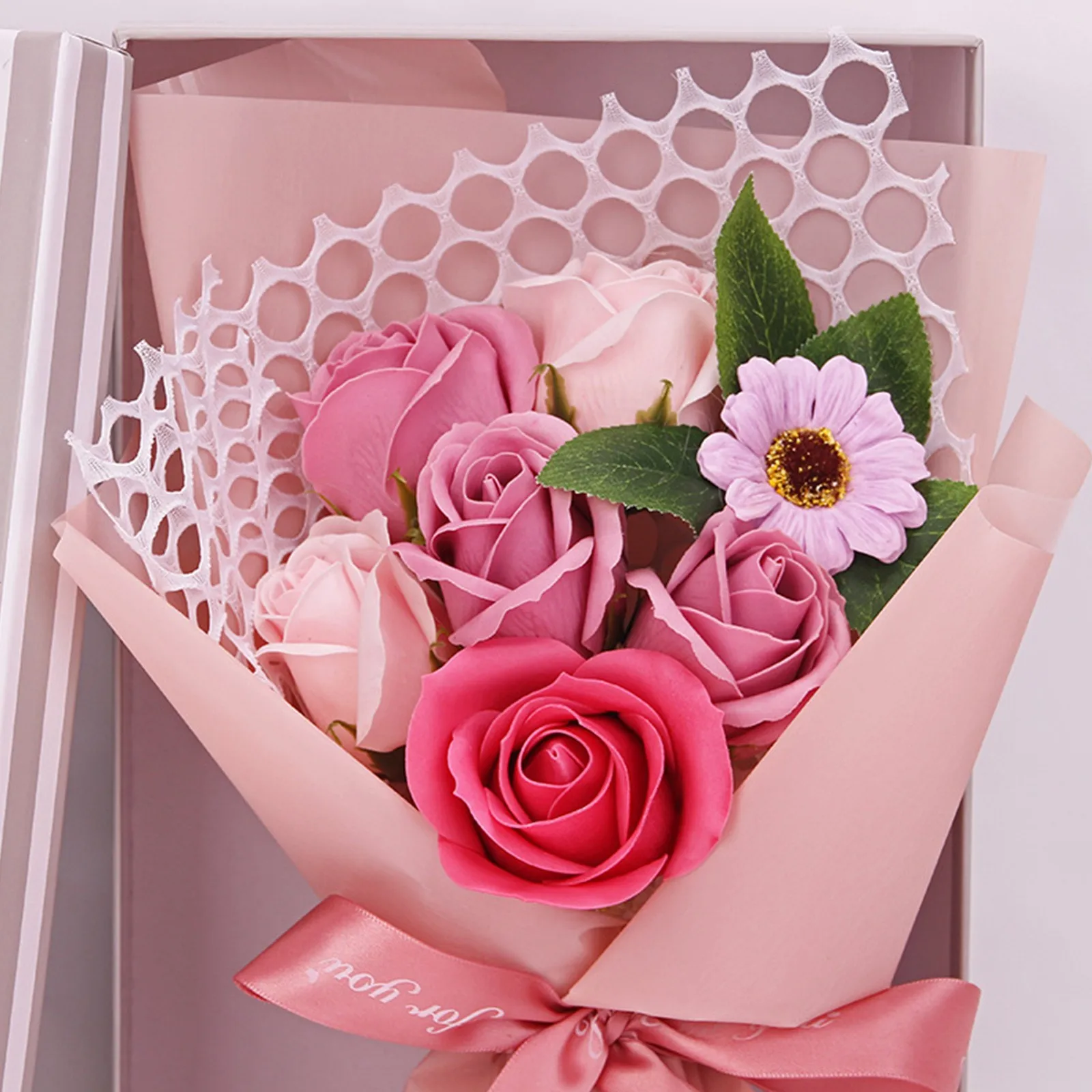 

Mother's Day Gift Rose Artificial Plants Flowers Bedroom Room Decoration Accessories Wedding Bouquet Flower Box Valentine's Day