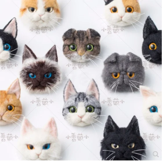 Шерстяная войлочная брошка брошь для кошки складной кошечка Гарфилда набор