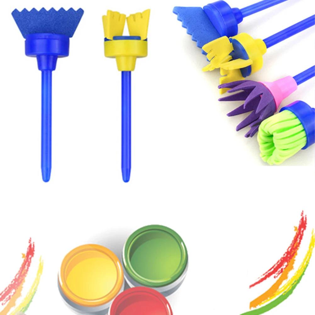4 шт. DIY Детская губка для рисования щетка EVA вращающаяся головная детская игрушка