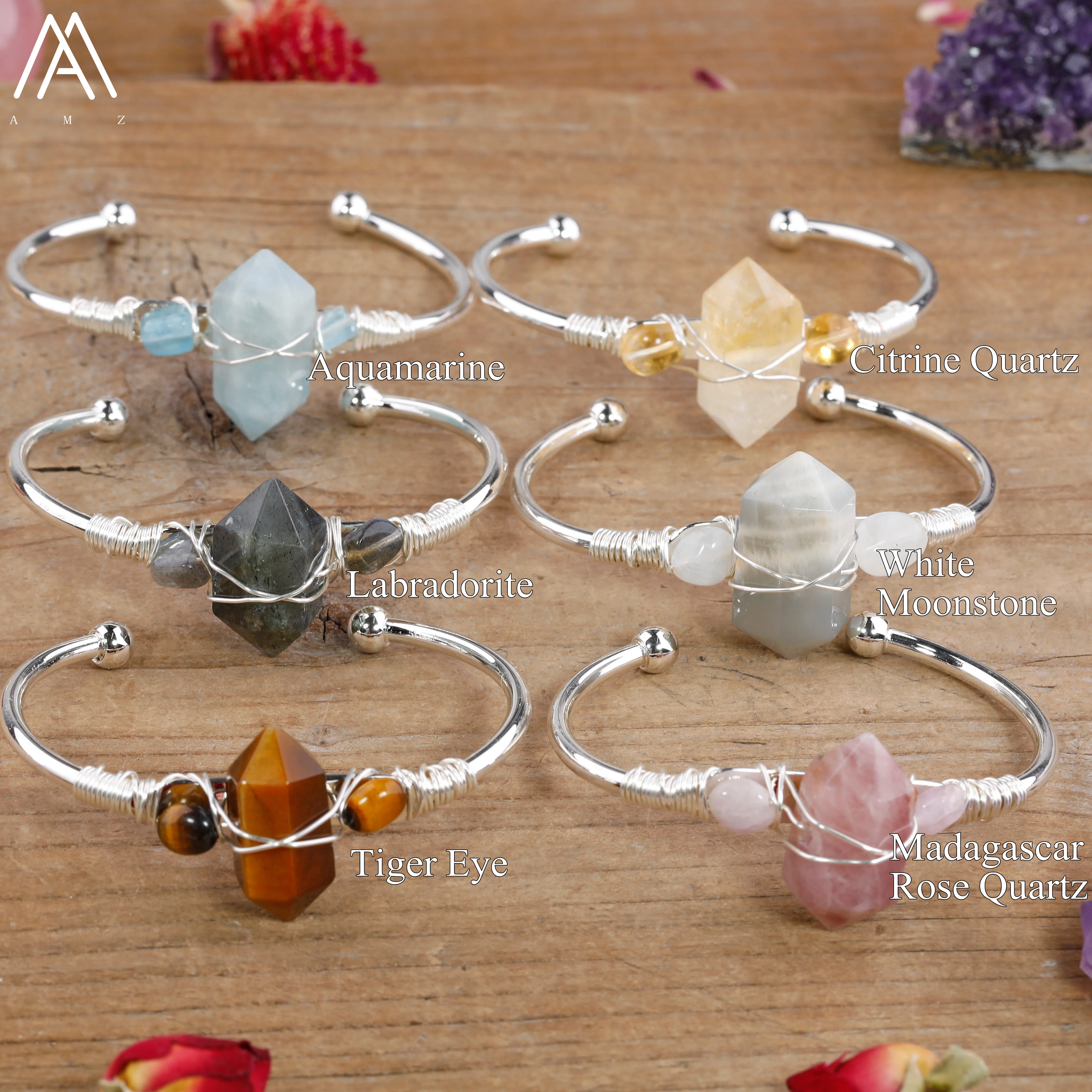 

Богемный кварцевый золотистый Браслет-манжета лимонного цвета для женщин, необработанный камень, крупные бусины, браслет, бриллианты, ювел...