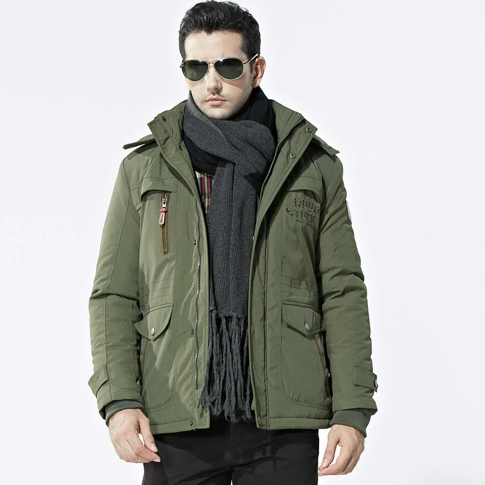 

Зимняя мужская куртка, размера плюс, L-6XL Толстая Вельветовая теплая водонепроницаемая парка, мужское повседневное теплое кашемировое пальт...