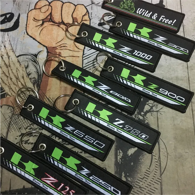 Новое поступление брелок с вышивкой коллекция ключей для Kawasaki Z125 Z250 Z300 Z650 Z750 Z800