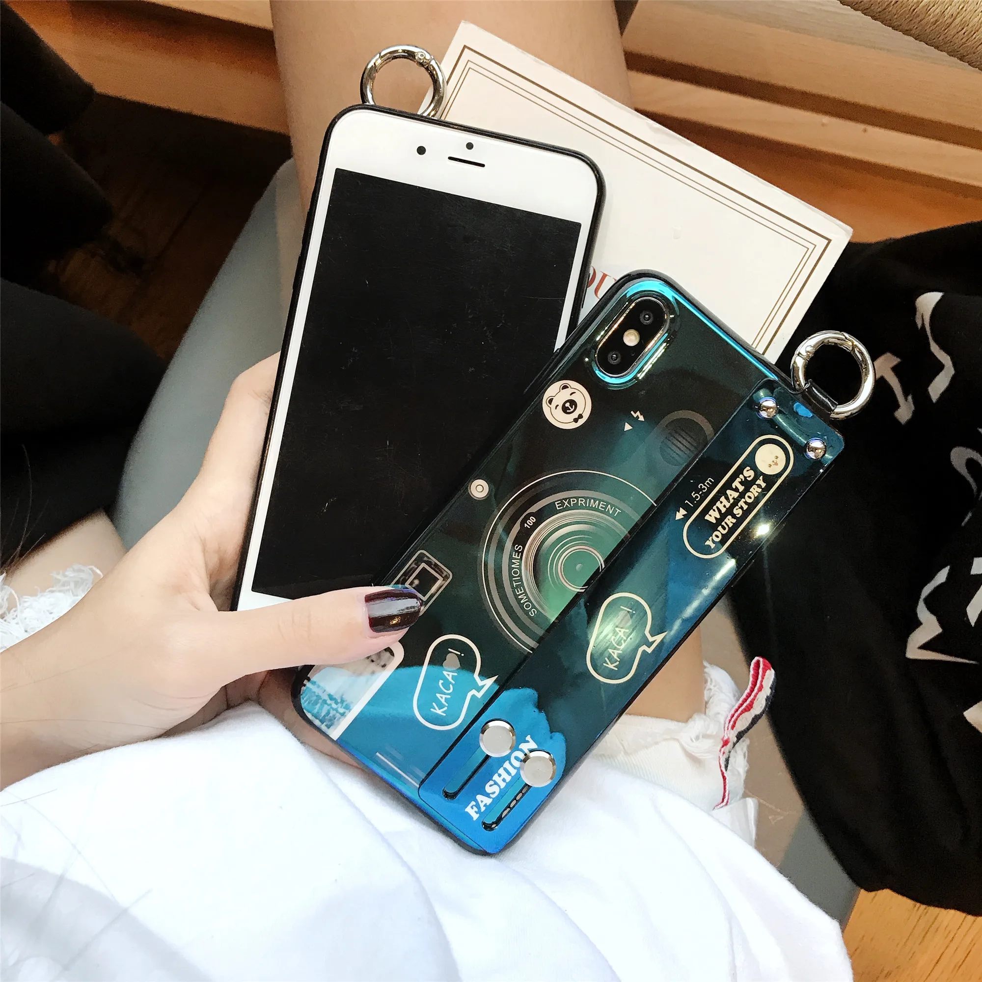 For Xiaomi Redmi Note 7 6 Pro 5 Plus Case Retro Camera 3D Wrist Strap Stand Holder Soft Phone Mi 9 Se 8 Lite |